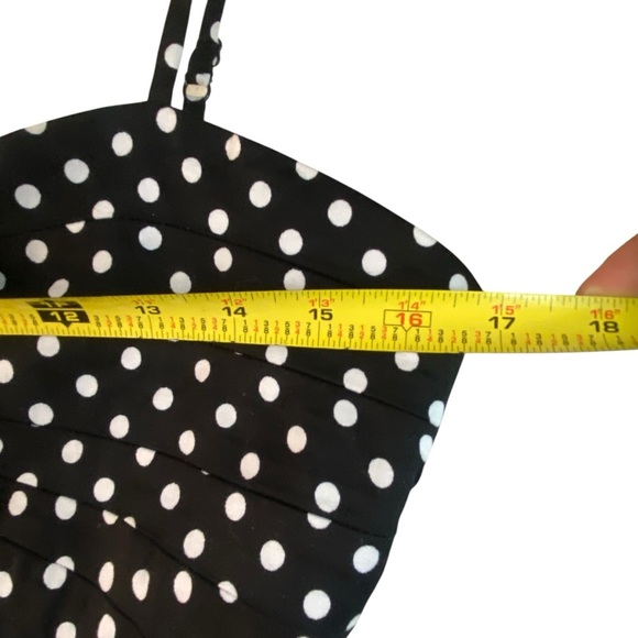 Ariella Rockabilly Pinup Retro Couture Polka Dot Black Cocktail Swing Dress SZ L - Picture 4 of 14
